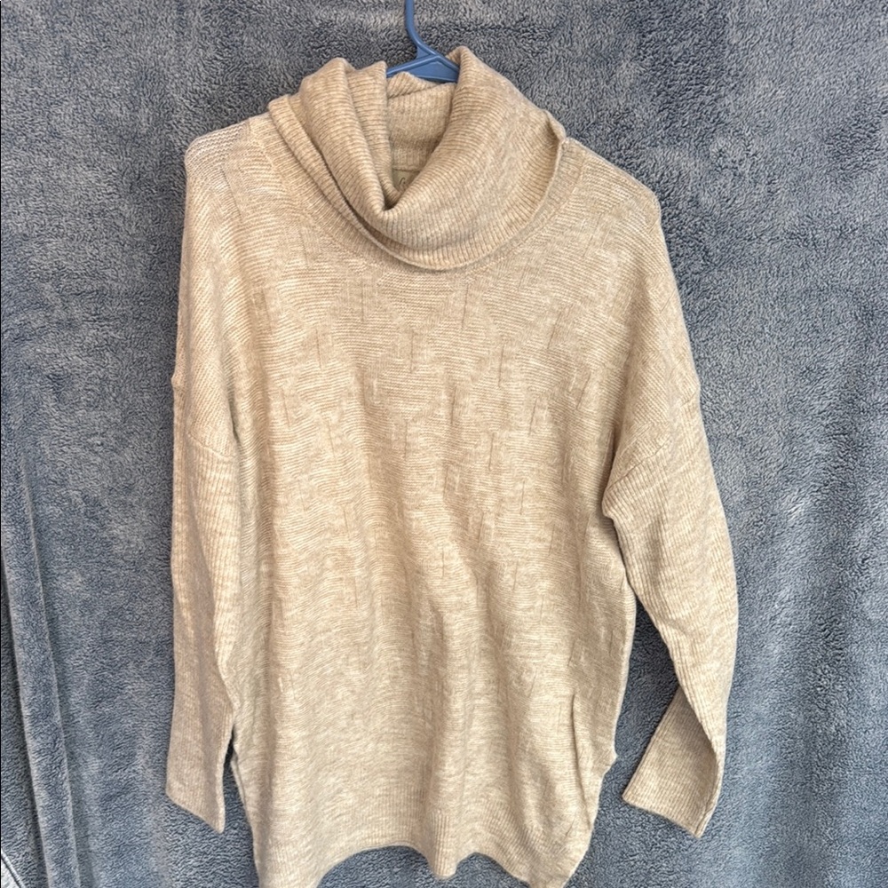 Charlie Paige Cream Knit Turtleneck Sweater